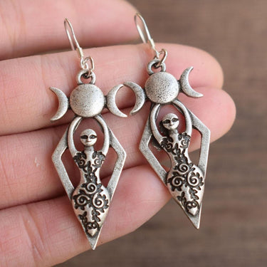 Triple Moon Goddess Earrings-Your Soul Place